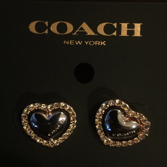 COACH - HEART HALO STUD EARRINGS (NWT) - Picture 1 of 6